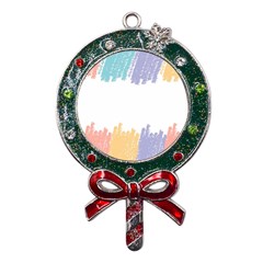 Border Frame Colorful Brush Strokes Metal X mas Lollipop With Crystal Ornament by Pakjumat