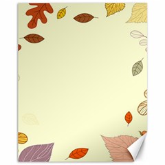 Autumn Border Frame Background Canvas 11  X 14  by Pakjumat