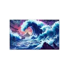 Storm Tsunami Waves Ocean Sea Nautical Nature Sticker Rectangular (100 Pack)