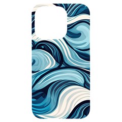 Pattern Ocean Waves Arctic Ocean Blue Nature Sea Iphone 14 Pro Black Uv Print Case by Pakjumat