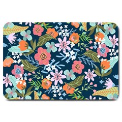 Flowers Flower Flora Nature Floral Background Painting Large Doormat by Pakjumat