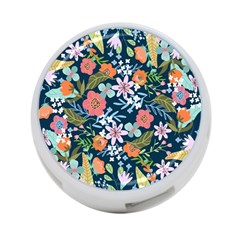 Flowers Flower Flora Nature Floral Background Painting 4-port Usb Hub (one Side) by Pakjumat