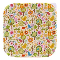Nature Doodle Art Trees Birds Owl Children Pattern Multi Colored Stacked Food Storage Container