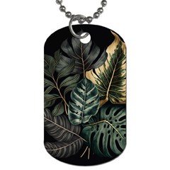 Tropical Leaves Foliage Monstera Nature Home Dog Tag (Two Sides)