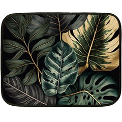 Tropical Leaves Foliage Monstera Nature Home Two Sides Fleece Blanket (Mini)