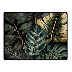 Tropical Leaves Foliage Monstera Nature Home Fleece Blanket (Small)