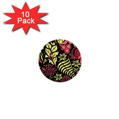 Flower Leaves Floral Flora Nature 1  Mini Buttons (10 Pack)  by Pakjumat