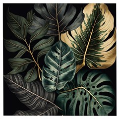 Tropical Leaves Foliage Monstera Nature Home Wooden Puzzle Square