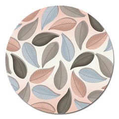 Leaves Pastel Background Nature Magnet 5  (round) by Pakjumat