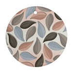 Leaves Pastel Background Nature Round Ornament (Two Sides) Front
