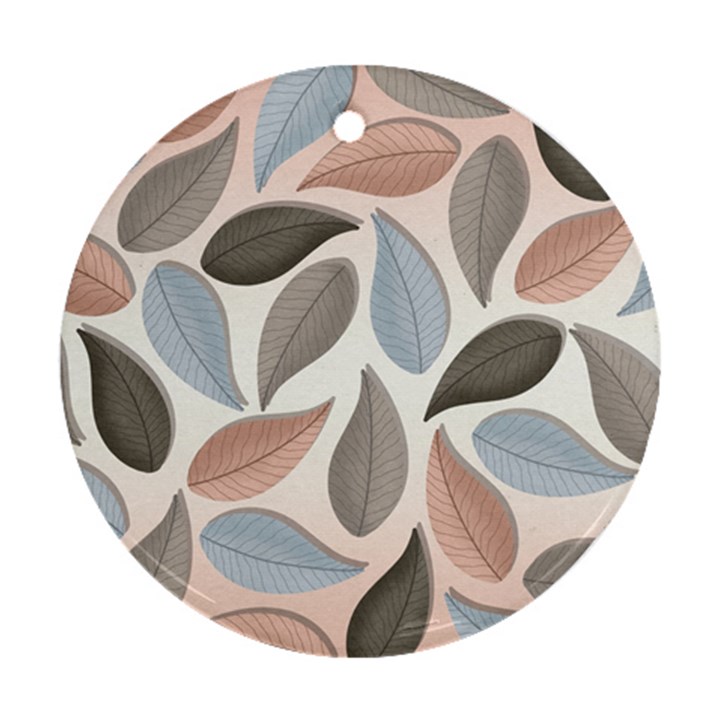 Leaves Pastel Background Nature Round Ornament (Two Sides)