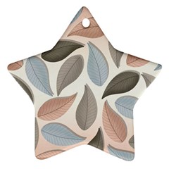 Leaves Pastel Background Nature Star Ornament (two Sides) by Pakjumat