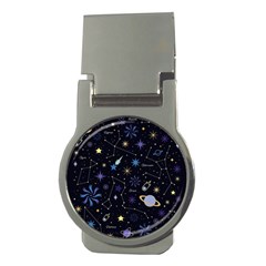 Starry Night  Space Constellations  Stars  Galaxy  Universe Graphic  Illustration Money Clips (round)  by Pakjumat