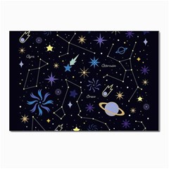 Starry Night  Space Constellations  Stars  Galaxy  Universe Graphic  Illustration Postcard 4 x 6  (pkg Of 10) by Pakjumat