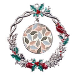 Leaves Pastel Background Nature Metal X mas Wreath Holly Leaf Ornament by Pakjumat