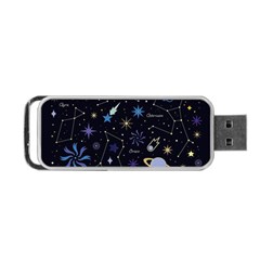 Starry Night  Space Constellations  Stars  Galaxy  Universe Graphic  Illustration Portable Usb Flash (two Sides) by Pakjumat