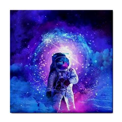 The Cosmonaut Galaxy Art Space Astronaut Tile Coaster by Pakjumat