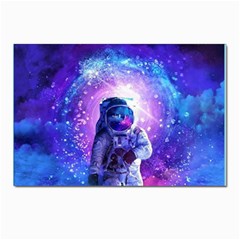 The Cosmonaut Galaxy Art Space Astronaut Postcard 4 x 6  (pkg Of 10) by Pakjumat