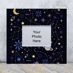 Starry Night  Space Constellations  Stars  Galaxy  Universe Graphic  Illustration White Wall Photo Frame 5  X 7  by Pakjumat