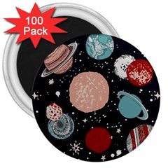 Space Galaxy Pattern 3  Magnets (100 Pack) by Pakjumat