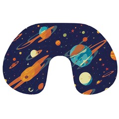 Space Galaxy Planet Universe Stars Night Fantasy Travel Neck Pillow by Pakjumat