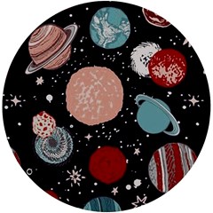 Space Galaxy Pattern Uv Print Round Tile Coaster by Pakjumat