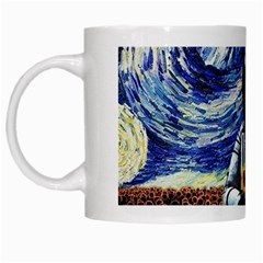 Starry Surreal Psychedelic Astronaut Space White Mug by Pakjumat