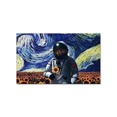 Starry Surreal Psychedelic Astronaut Space Sticker (rectangular) by Pakjumat