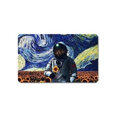 Starry Surreal Psychedelic Astronaut Space Magnet (name Card) by Pakjumat