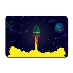 Rocket Halftone Astrology Astronaut Small Doormat by Pakjumat