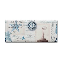 Nautical Lighthouse Vintage Postcard French Writing Hand Towel by Pakjumat