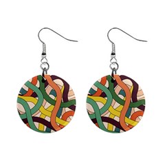 Snake Stripes Intertwined Abstract Mini Button Earrings by Pakjumat