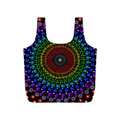 3d Psychedelic Shape Circle Dots Color Full Print Recycle Bag (s) by Modalart