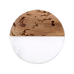 Fantasy Psychedelic Surrealism Trippy Classic Marble Wood Coaster (round)  by Modalart