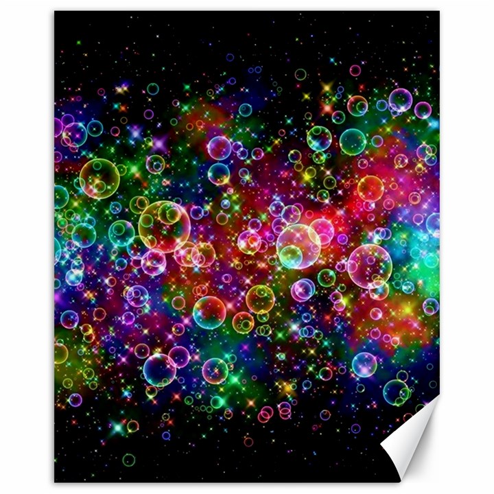 Psychedelic Bubbles Abstract Canvas 16  x 20 