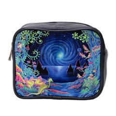 Psychedelic Mushrooms Psicodelia Dream Blue Mini Toiletries Bag (two Sides) by Modalart