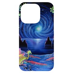 Psychedelic Mushrooms Psicodelia Dream Blue Iphone 14 Pro Black Uv Print Case by Modalart