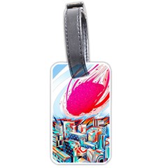 Artistic Psychedelic Art Luggage Tag (one Side) by Modalart