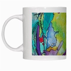 Green Peace Sign Psychedelic Trippy White Mug