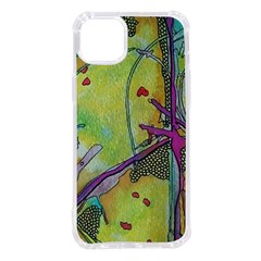 Green Peace Sign Psychedelic Trippy Iphone 14 Plus Tpu Uv Print Case by Modalart