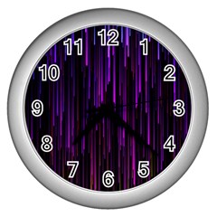 Stars Are Falling Electric Abstract Wall Clock (silver) by Modalart