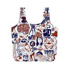 Artistic Psychedelic Doodle Full Print Recycle Bag (m) by Modalart