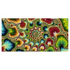 Colorful Psychedelic Fractal Trippy Banner And Sign 8  X 4  by Modalart