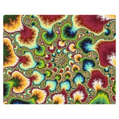 Colorful Psychedelic Fractal Trippy Premium Plush Fleece Blanket (medium) by Modalart