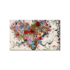 Valentine s Day Heart Artistic Psychedelic Sticker Rectangular (100 Pack) by Modalart