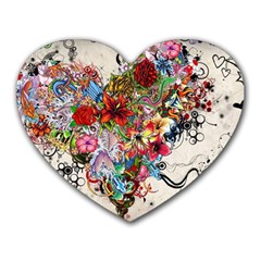 Valentine s Day Heart Artistic Psychedelic Heart Mousepad by Modalart
