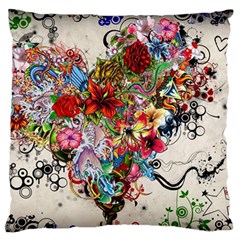 Valentine s Day Heart Artistic Psychedelic Standard Premium Plush Fleece Cushion Case (Two Sides)