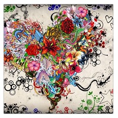 Valentine s Day Heart Artistic Psychedelic Square Satin Scarf (36  x 36 )