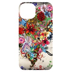 Valentine s Day Heart Artistic Psychedelic iPhone 14 Black UV Print Case