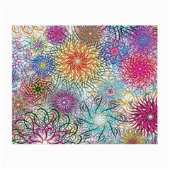 Psychedelic Flowers Yellow Abstract Psicodelia Small Glasses Cloth (2 Sides) by Modalart